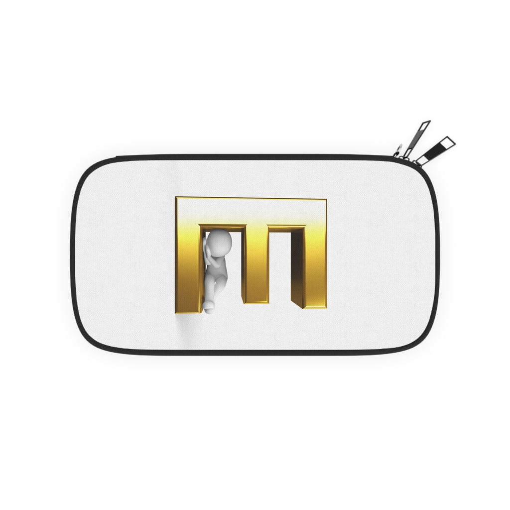 Gold 3D Letter E with Mini Figure Passport Wallet | Monogram Travel Pouch