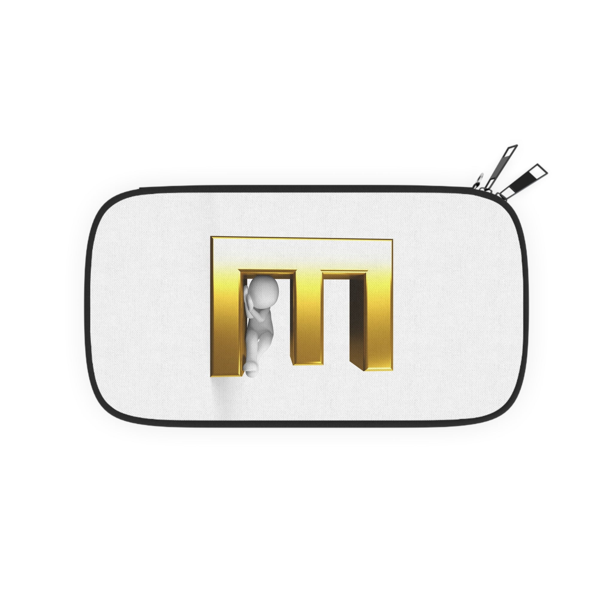 Gold 3D Letter E with Mini Figure Passport Wallet | Monogram Travel Pouch