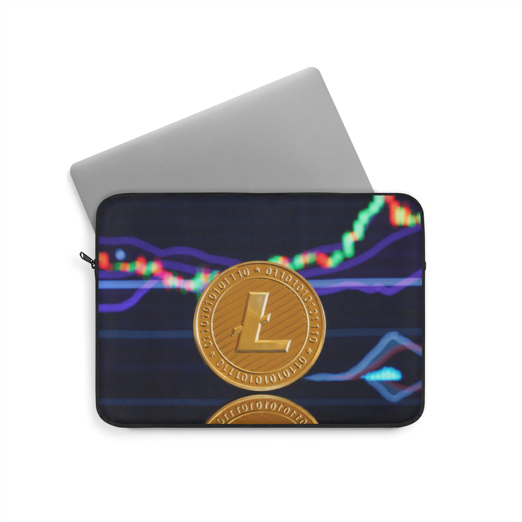 Litecoin Coin Graphic Laptop Sleeve | Crypto Chart Design