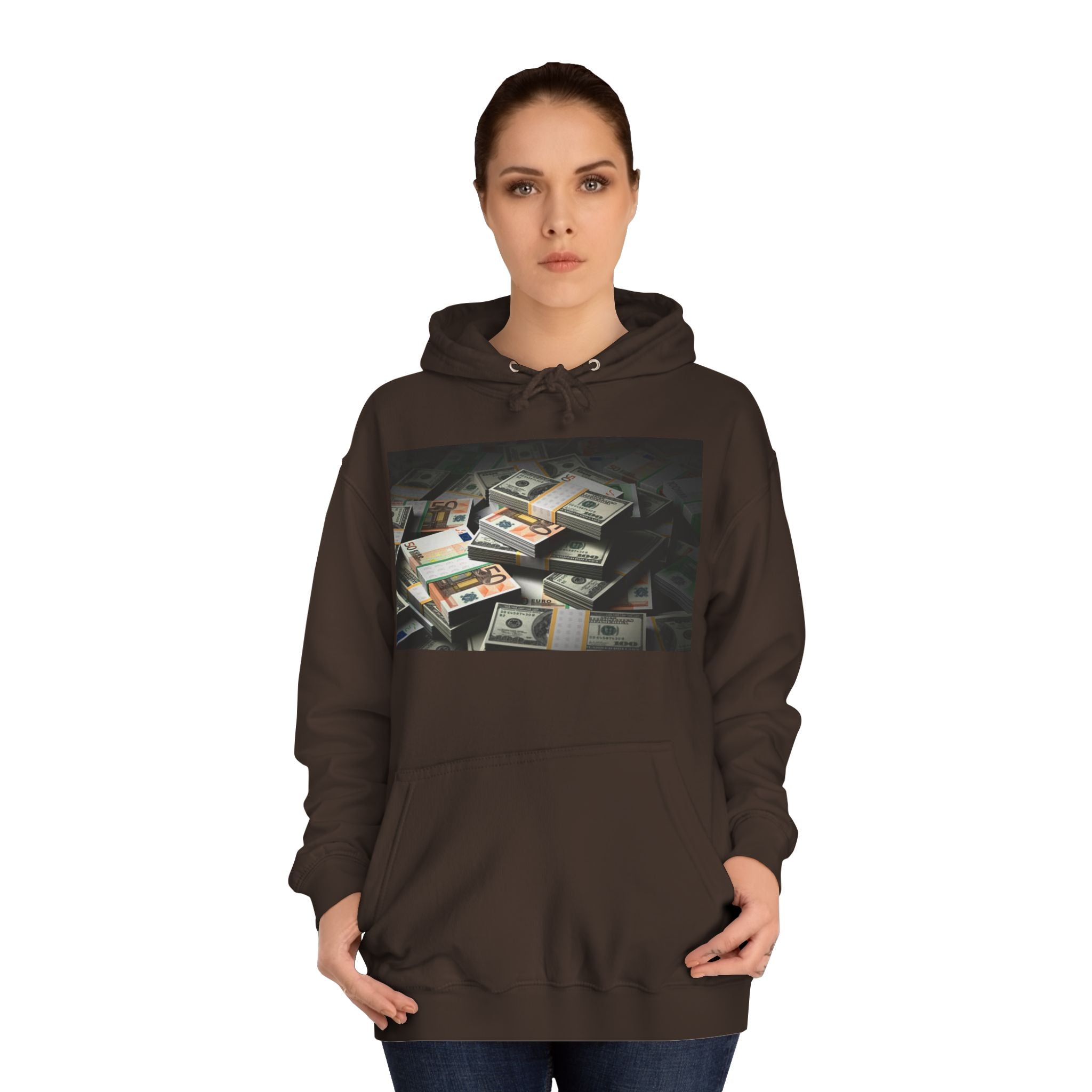 Stacked Cash Money Hoodie | Vintage Banknote Print, Stacks of Dollars