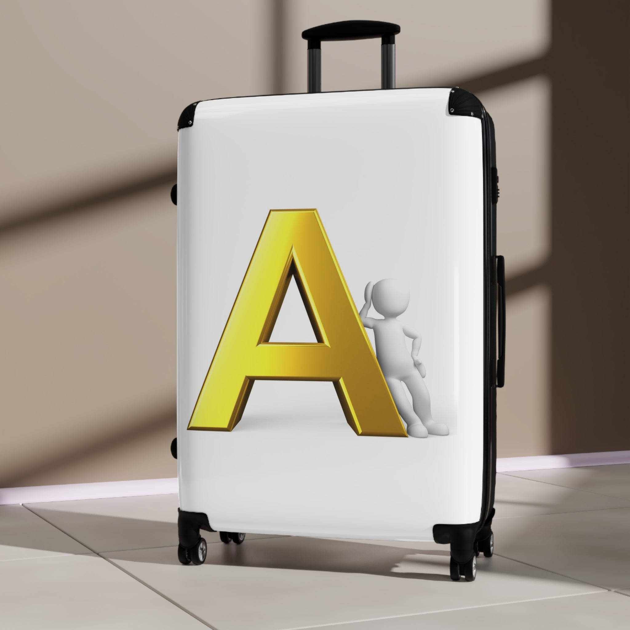 Gold Letter A Suitcase | Personalized Initial Luggage