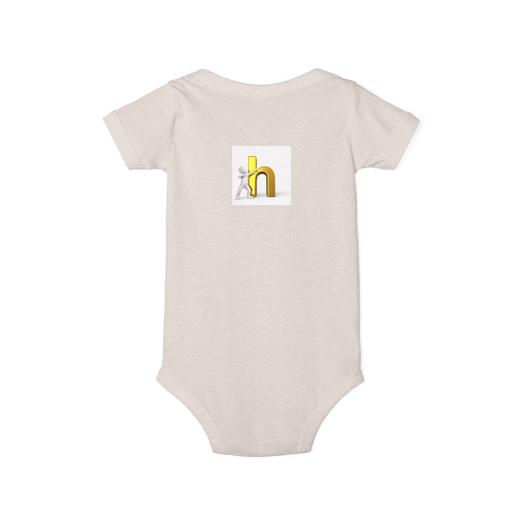 Yellow 3D Letter H Infant Jersey One Piece | Baby Bodysuit
