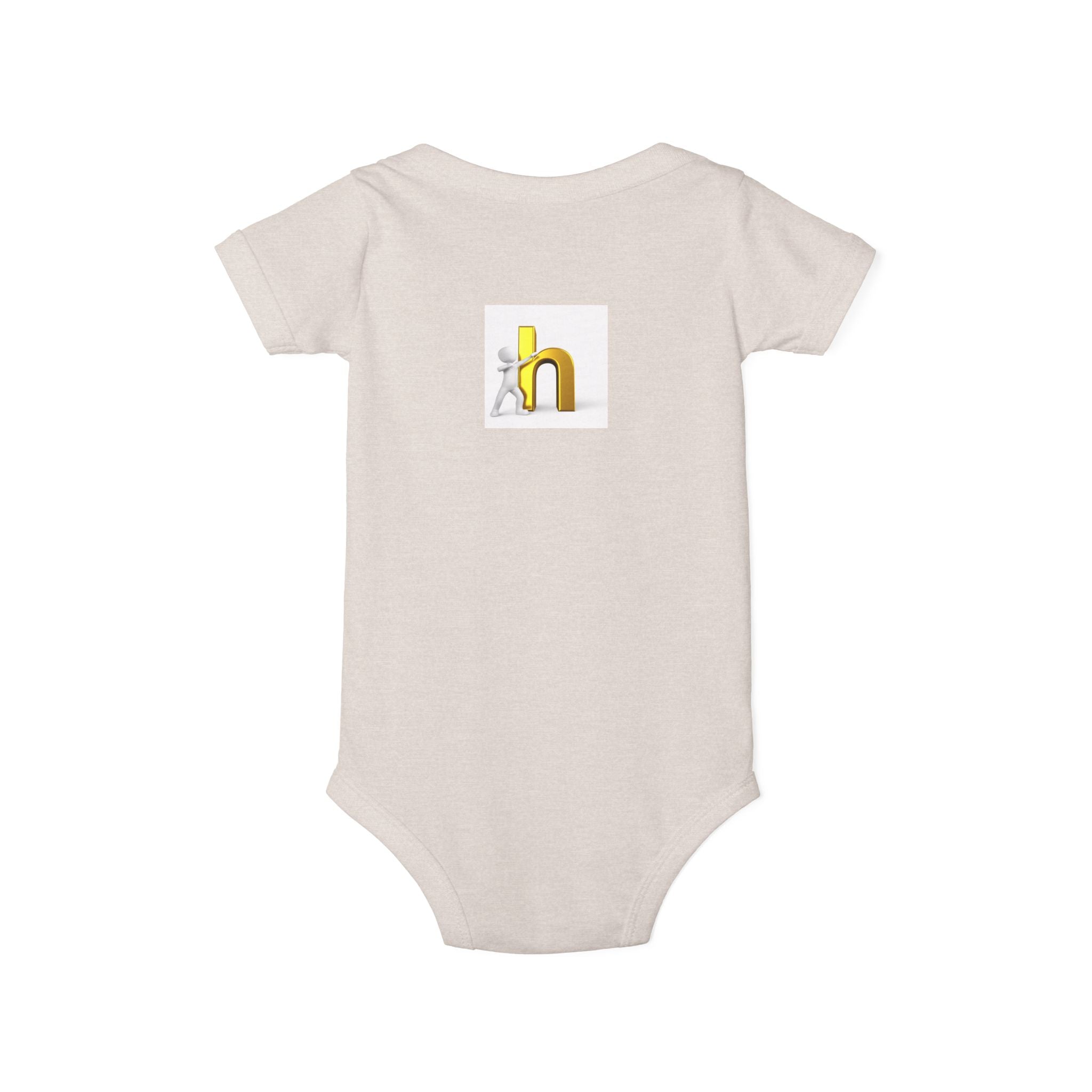 Yellow 3D Letter H Infant Jersey One Piece | Baby Bodysuit