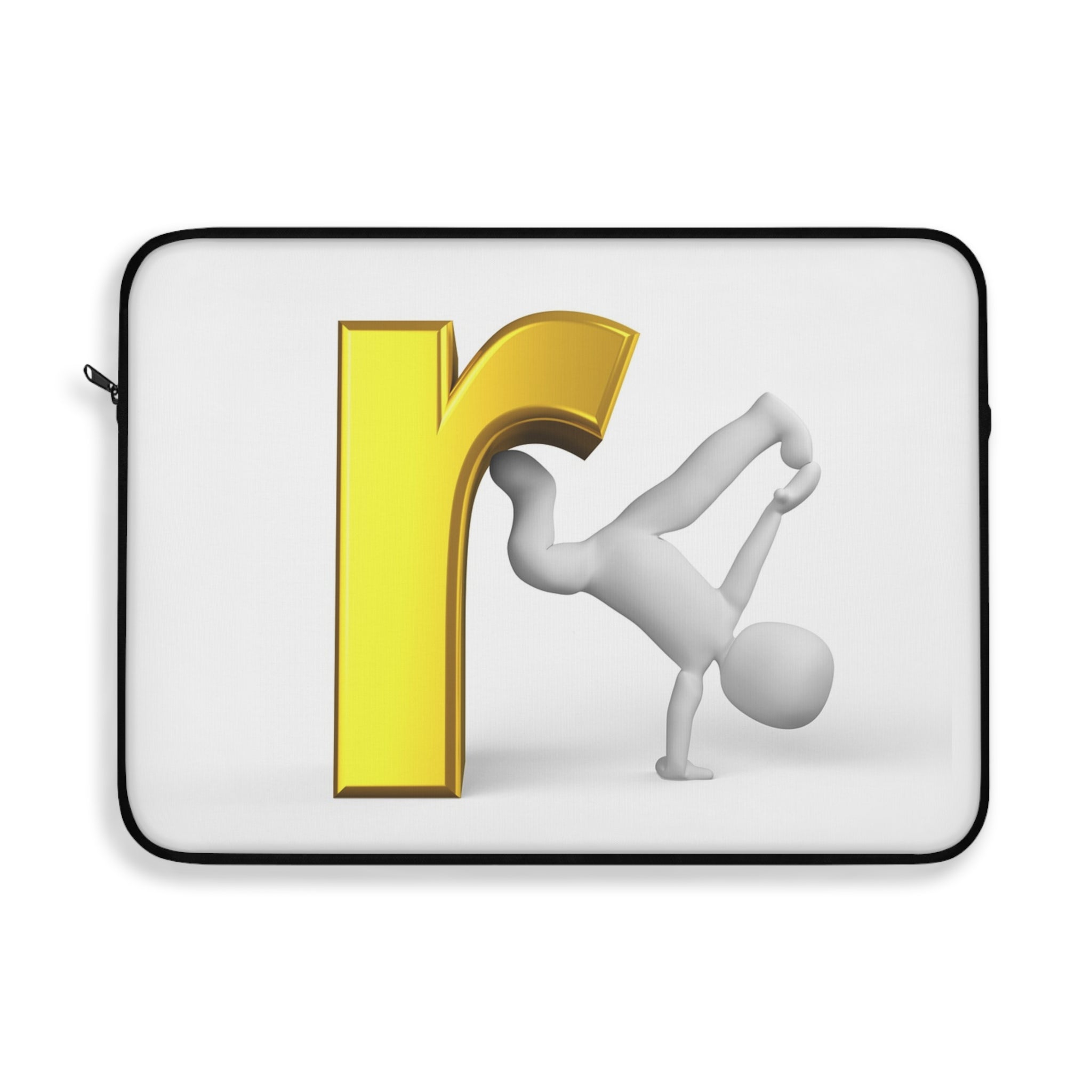 Yellow Letter R Breakdance Laptop Sleeve | Alphabet Dance Design