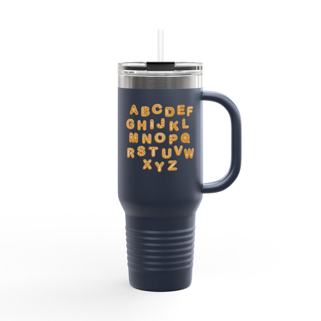 Alphabet Cookie Letters Travel Mug | 40oz Insulated Tumbler