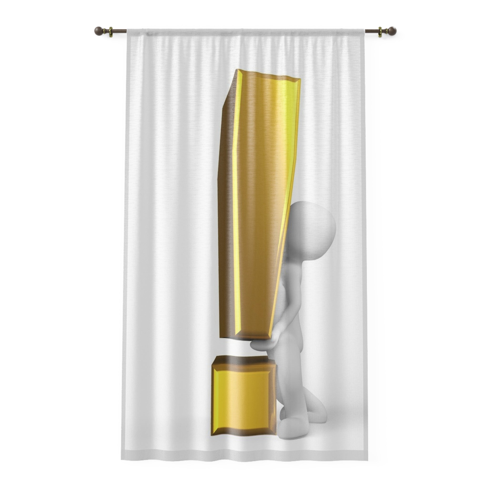 Gold Exclamation Mark Curtain | Novelty Window Curtain