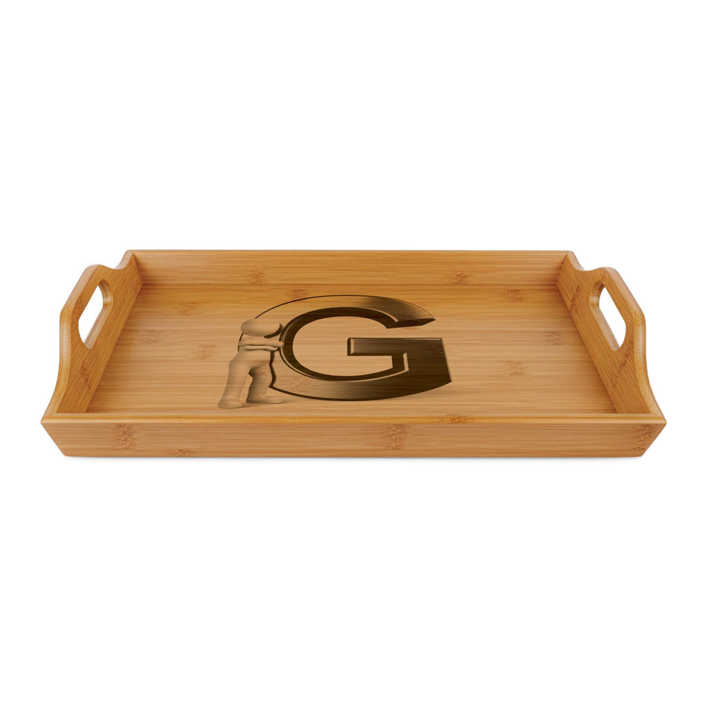 Monogram G Bamboo Serving Tray | Engraved Initial Letter G