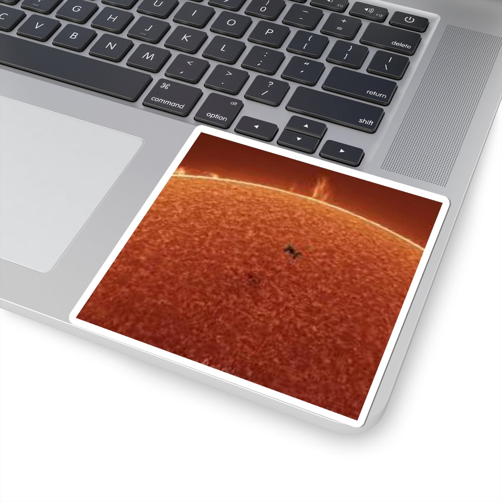 Space Shuttle Silhouette over Sun, Kiss-Cut Sticker