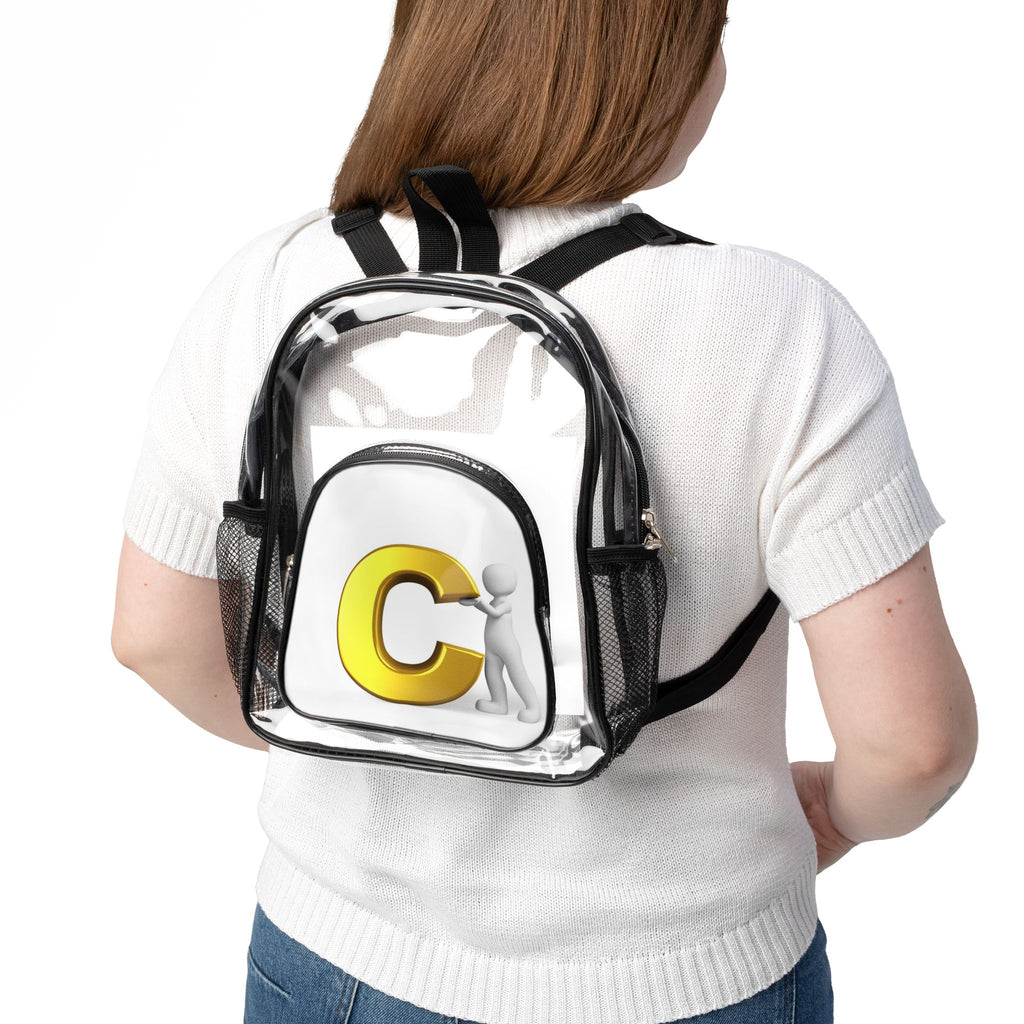 Yellow Letter C Character Clear Stadium Backpack