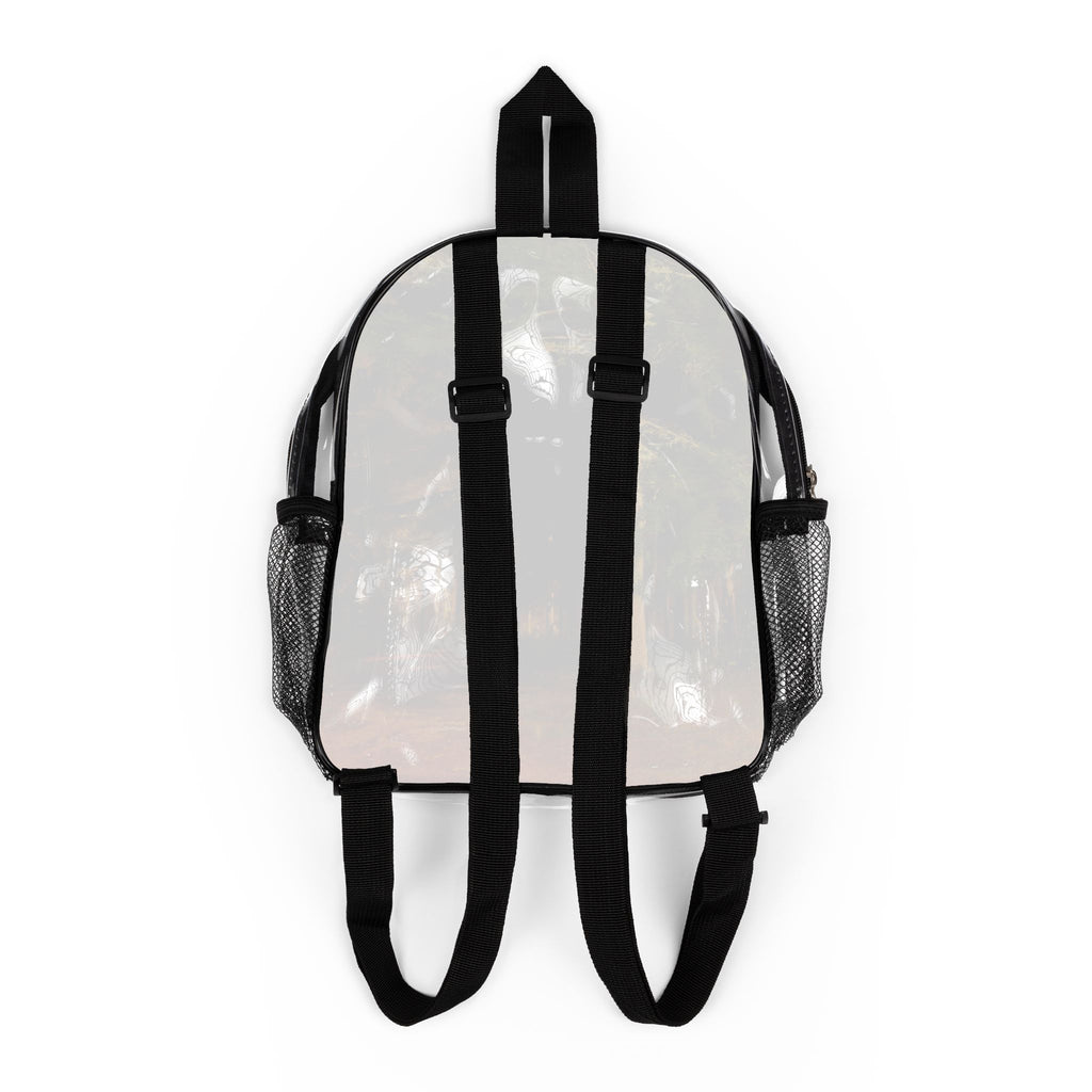 Clear Stadium Backpack / Transparent Forest Print Security Friendly Bag for Events & School