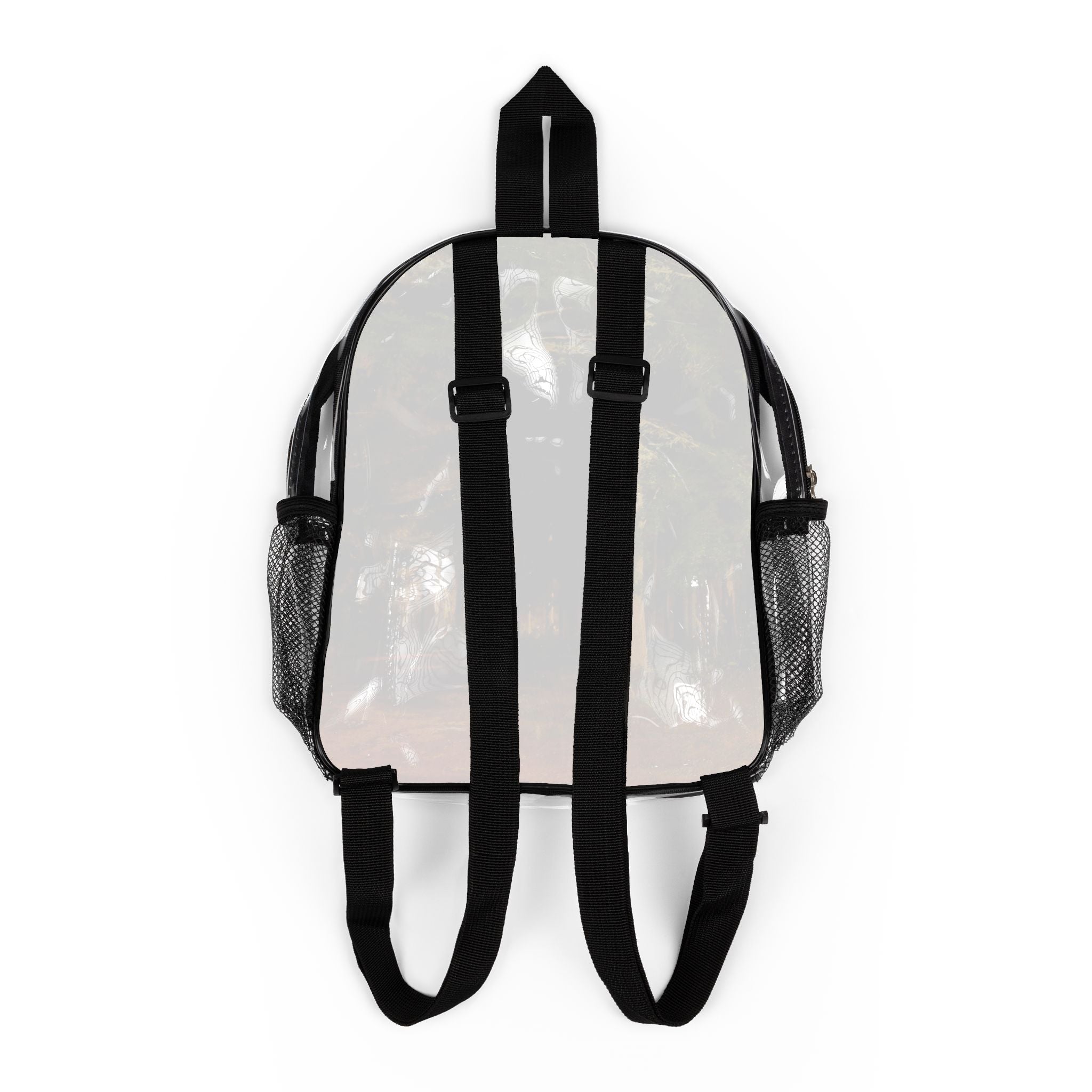 Clear Stadium Backpack / Transparent Forest Print Security Friendly Bag for Events & School