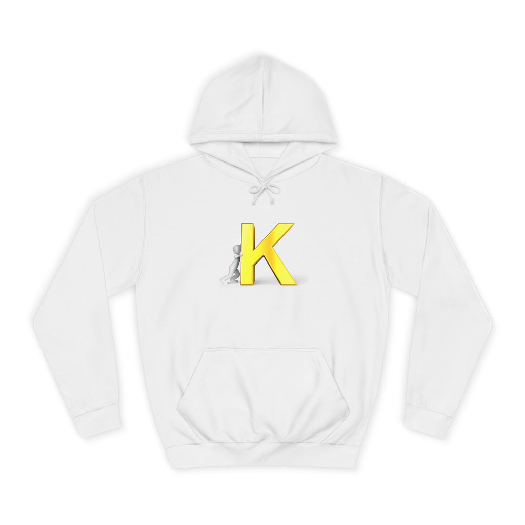 Yellow 3D Letter K hoodie | Initial Monogram, Alphabet Graphic