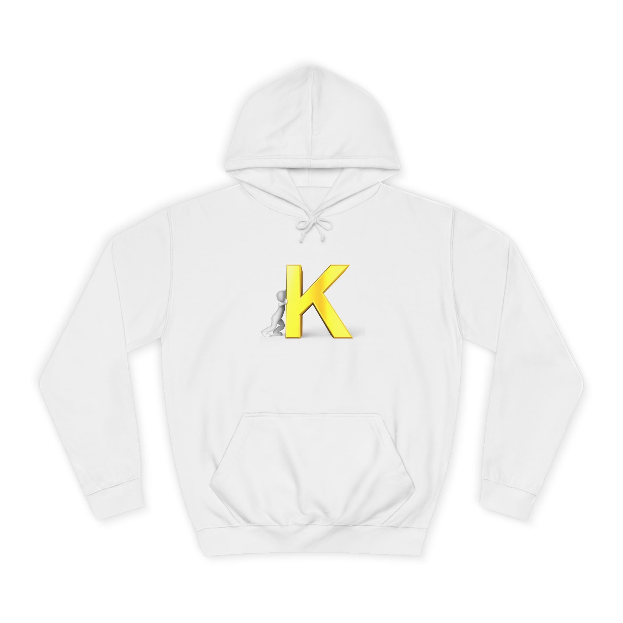 Yellow 3D Letter K hoodie | Initial Monogram, Alphabet Graphic