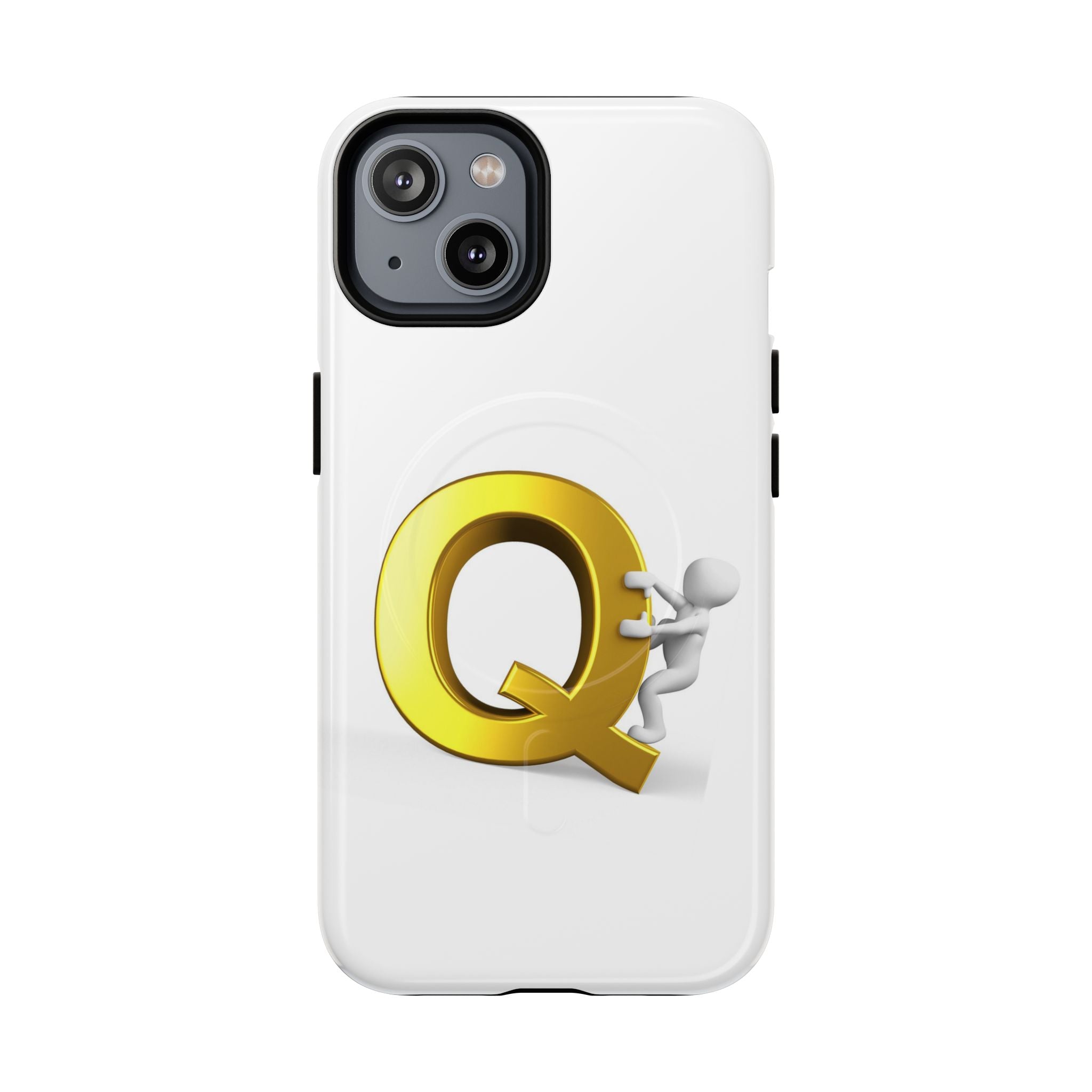 Coque de téléphone motif Lettre Q dorée | Coque de protection magnétique
