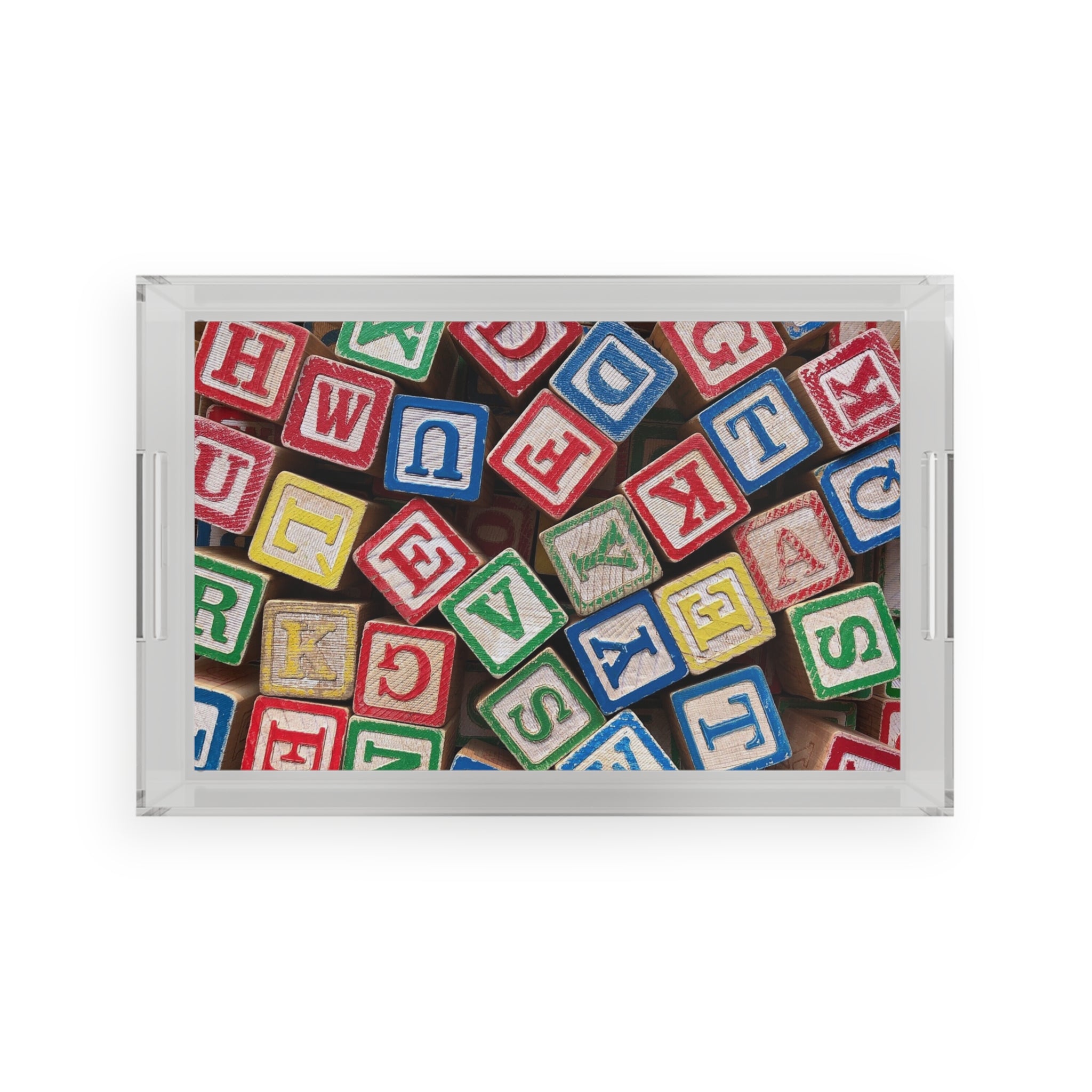 Colorful Alphabet Blocks Acrylic Serving Tray | Kids Nursery Decor