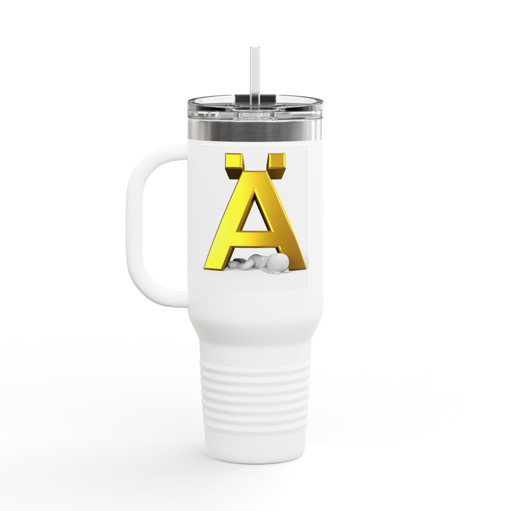 Gold 3D Letter A Mug | 40oz Insulated Travel Mug