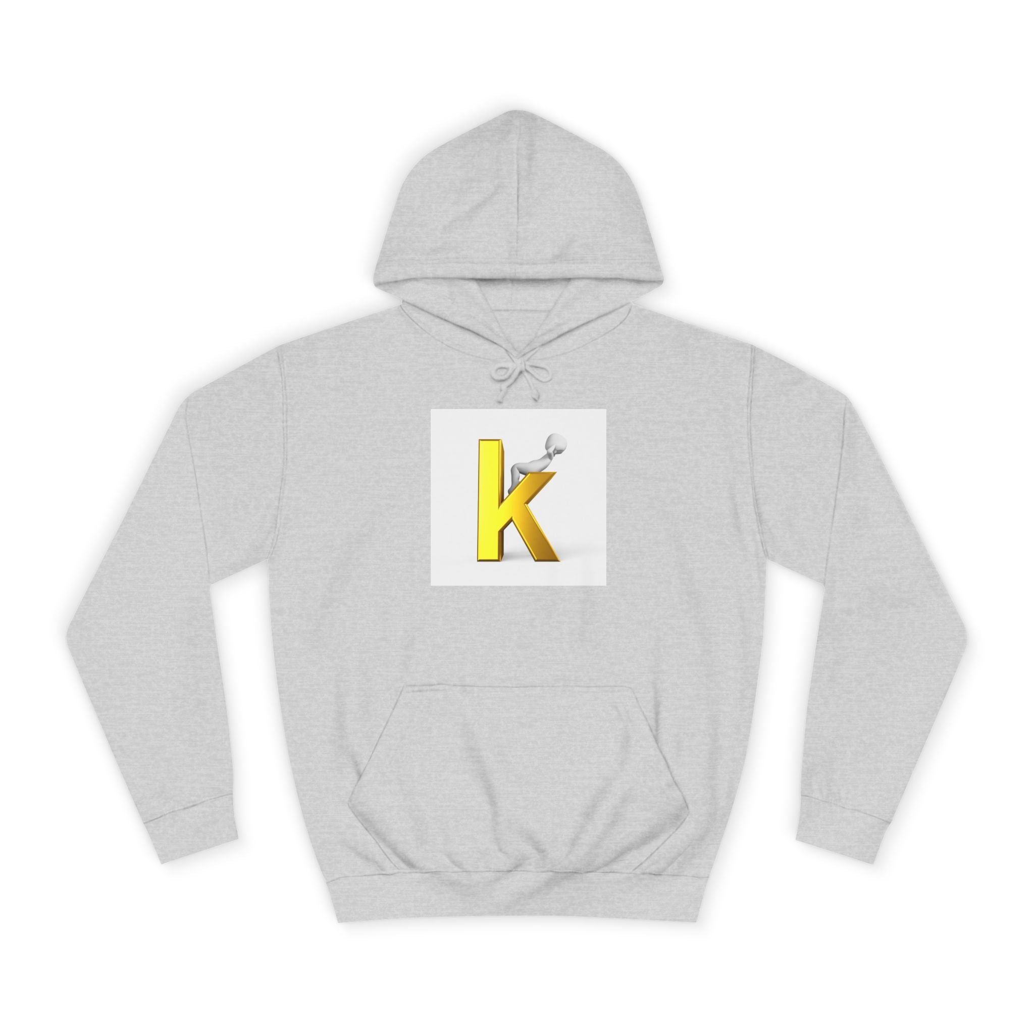 Gold 3D Letter K Hoodie | Monogram Initial K Sweatshirt