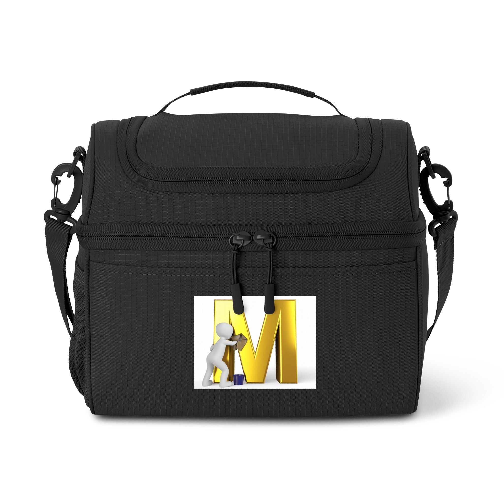Gold Letter M Monogram Cooler Bag | Initial M Lunch Cooler