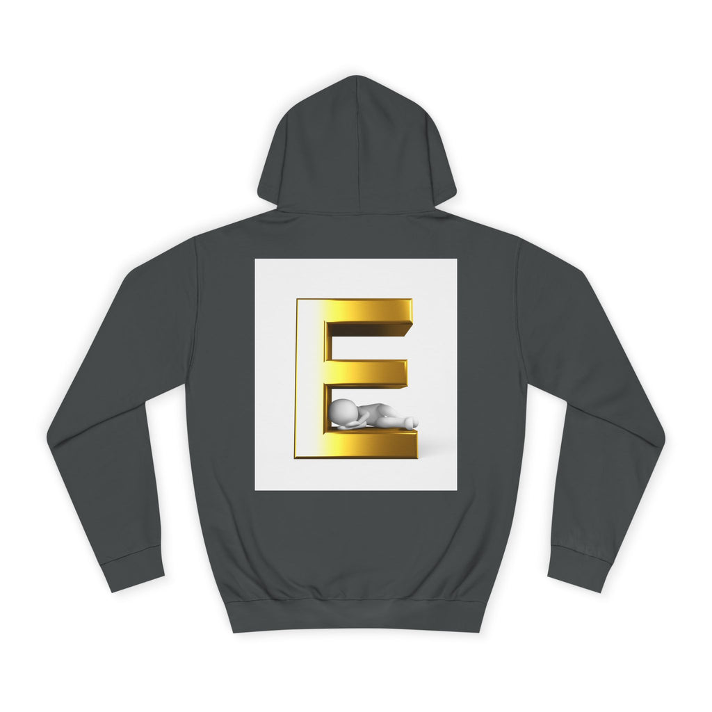 Gold 3D Letter E Hoodie | Monogram Initial Sweatshirt