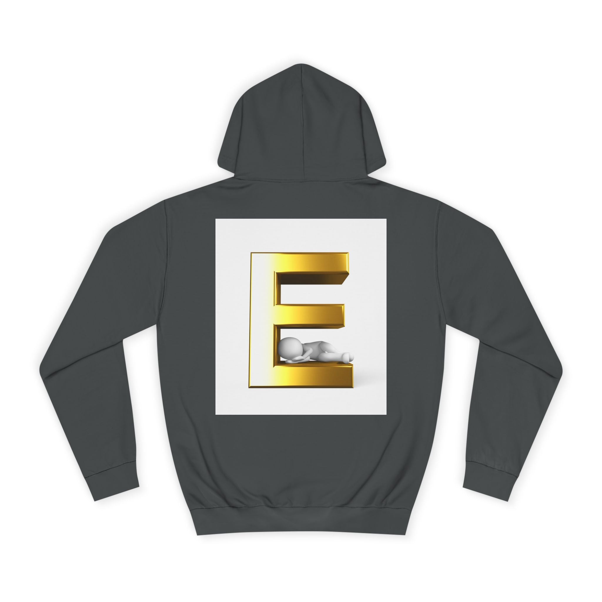 Gold 3D Letter E Hoodie | Monogram Initial Sweatshirt