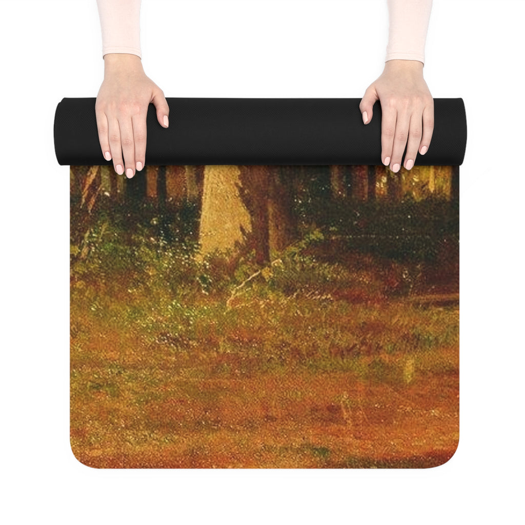 Forest Landscape Rubber Yoga Mat | Woodland Tree Scene