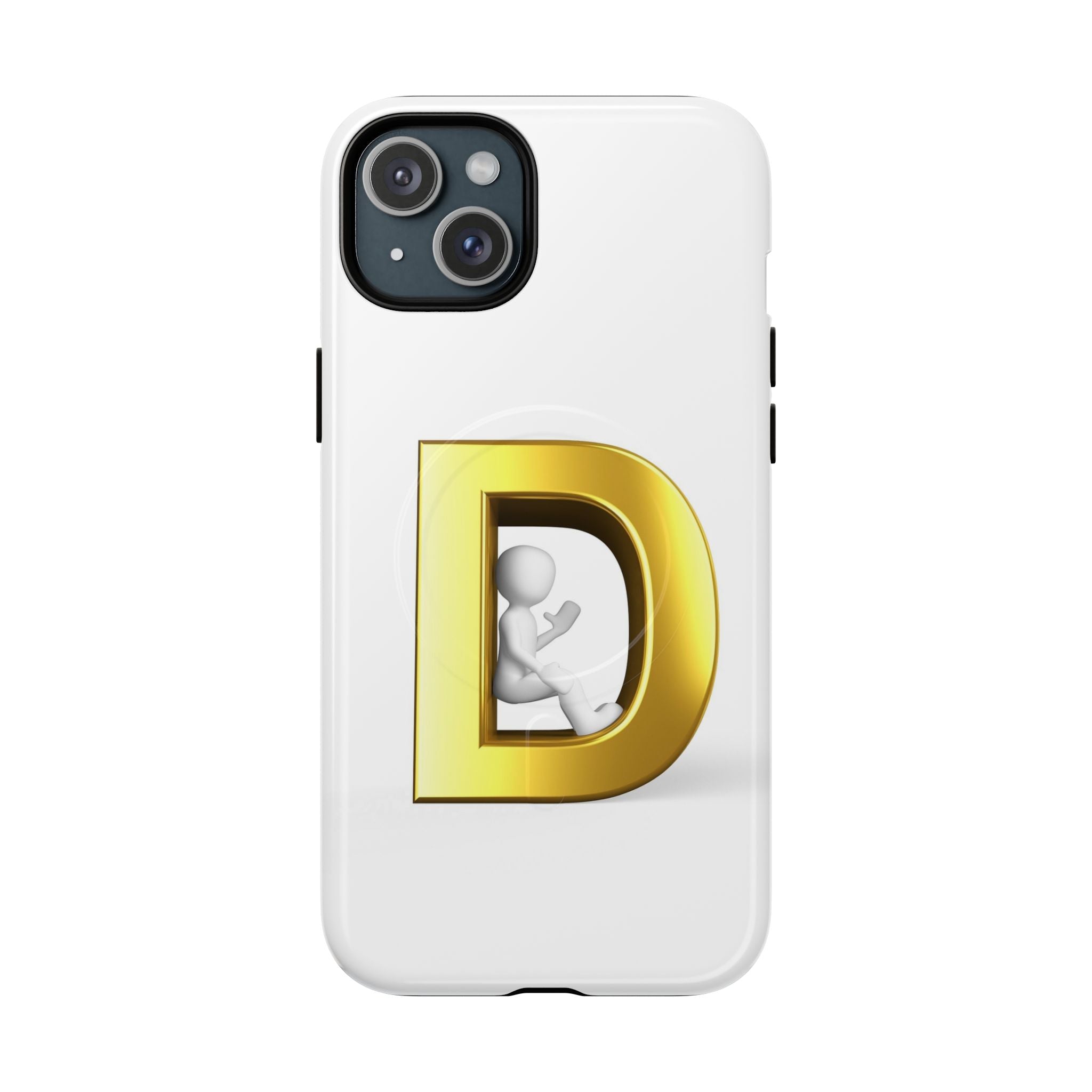 Coque de téléphone à monogramme lettre D or | Coque magnétique résistante