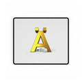 Gold Ä Letter Design Desk Mat | Typographic Keyboard Mouse Pad