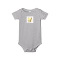 Gold Letter V Baby Bodysuit | Cute Bunny Initial Onesie