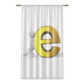 Gold Letter E design Window Curtain | Monogram Initial Home Décor