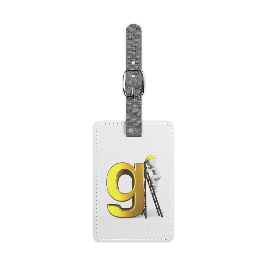 Yellow Letter G with Ladder luggage tag | Saffiano polyester rectangle