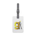Yellow Letter G with Ladder luggage tag | Saffiano polyester rectangle