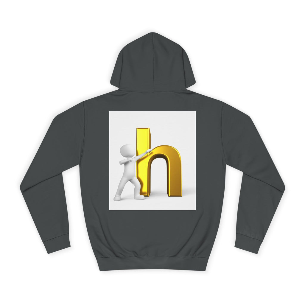 3D Gold Letter H Design Hoodie | Letterman Initial Hoodie