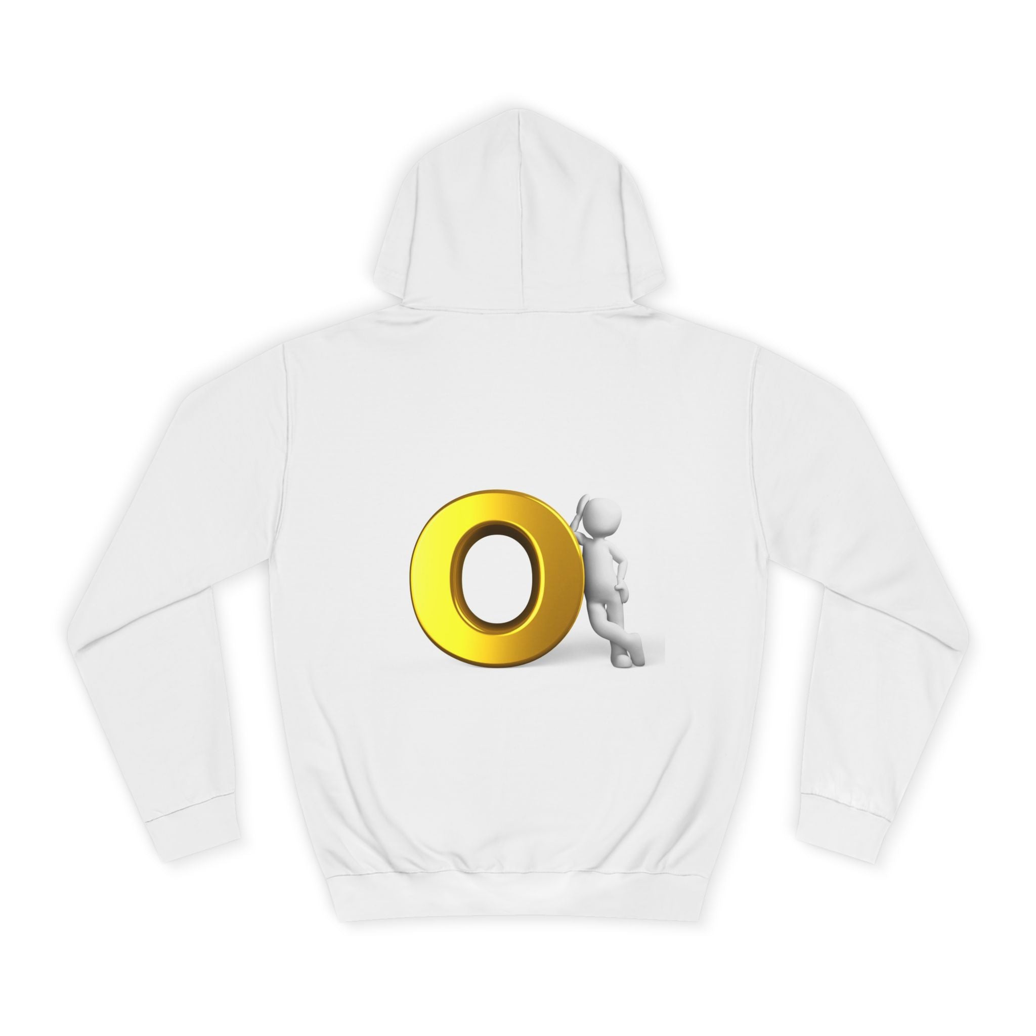 Gold O Letter with 3D Figure Hoodie | Monogram O Sweatshirt
