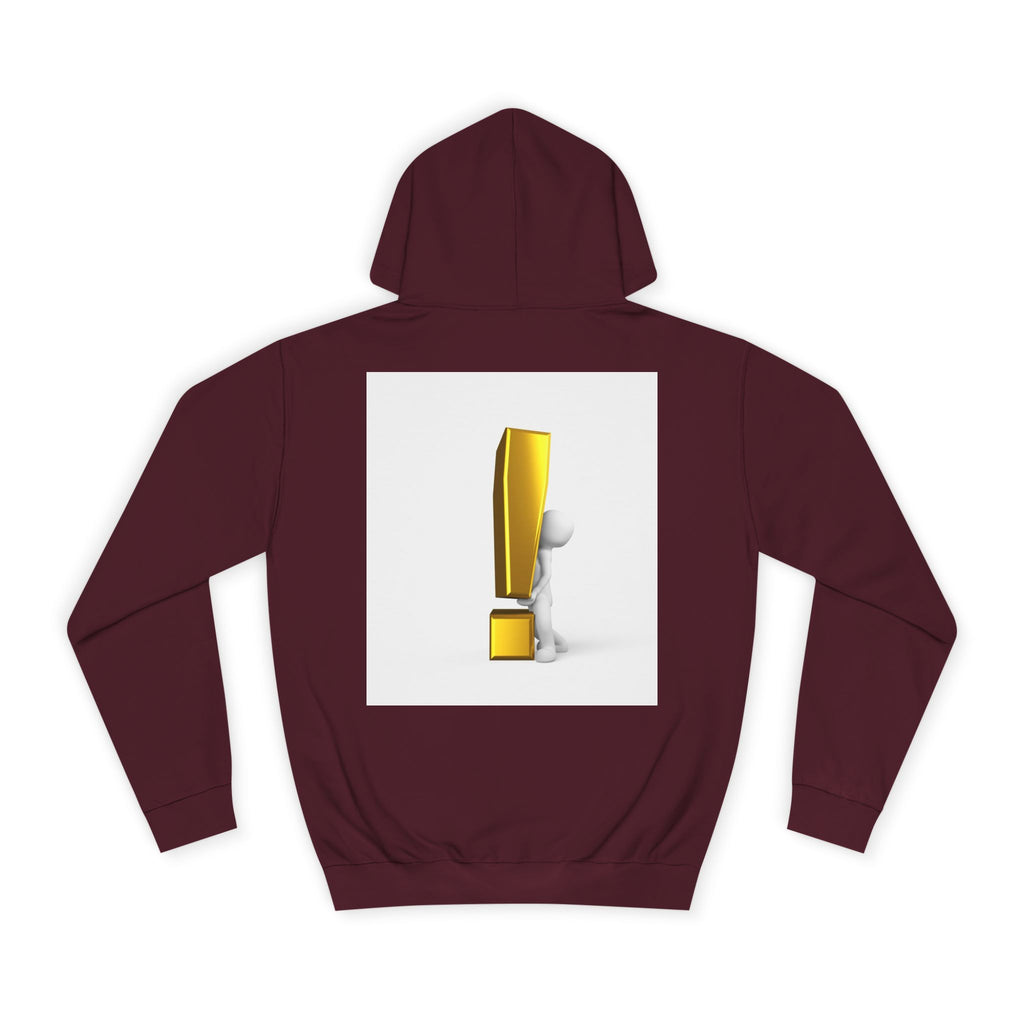 Gold Exclamation Mark Hoodie | Minimal Symbol Sweatshirt