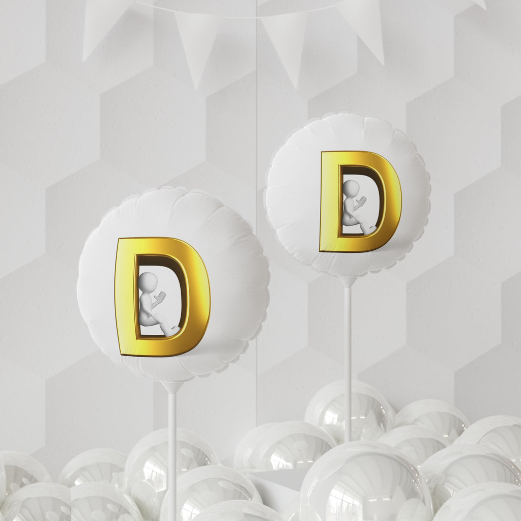 Gold Letter D Balloon 11" Mylar Balloon
