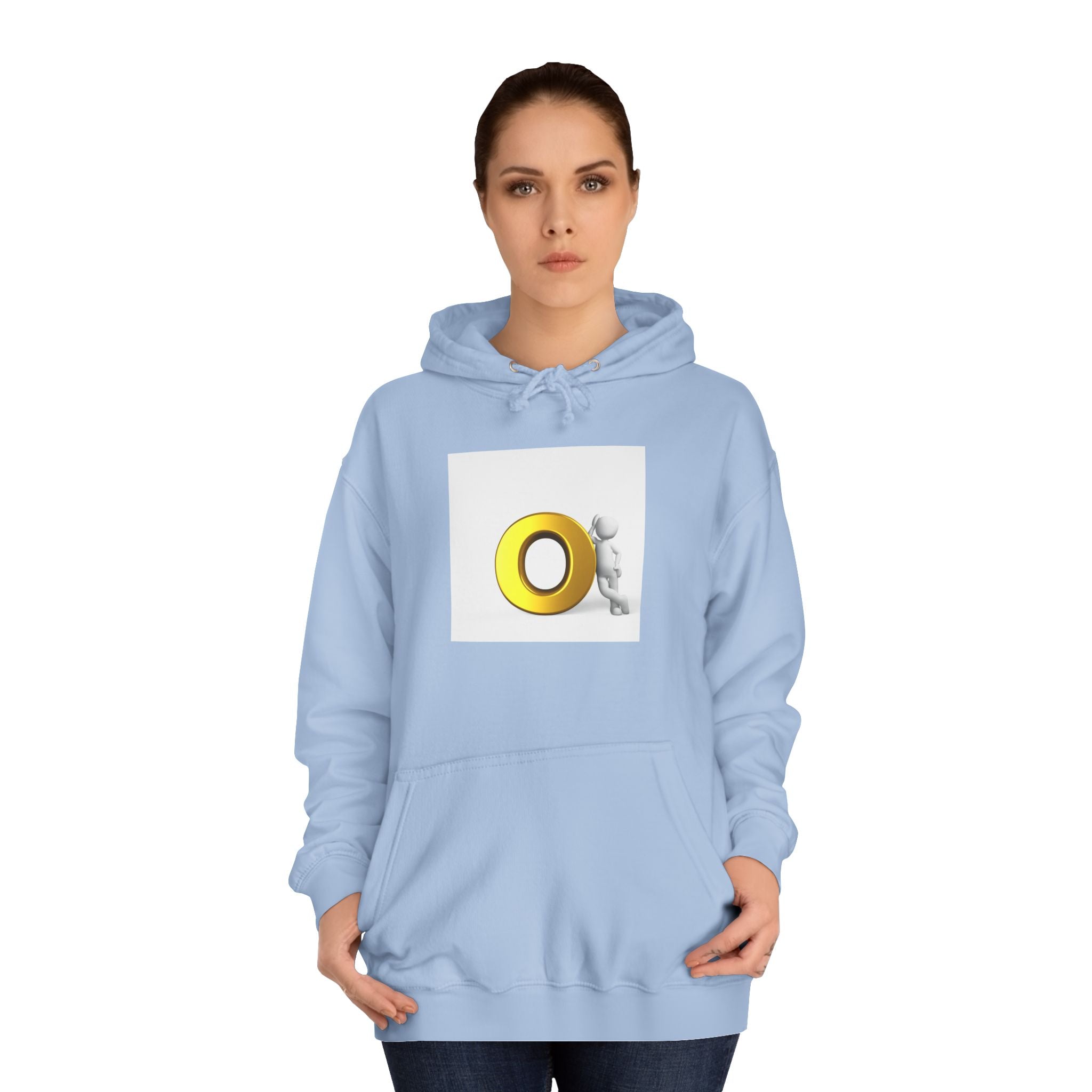 Gold O Letter with 3D Figure Hoodie | Monogram O Sweatshirt