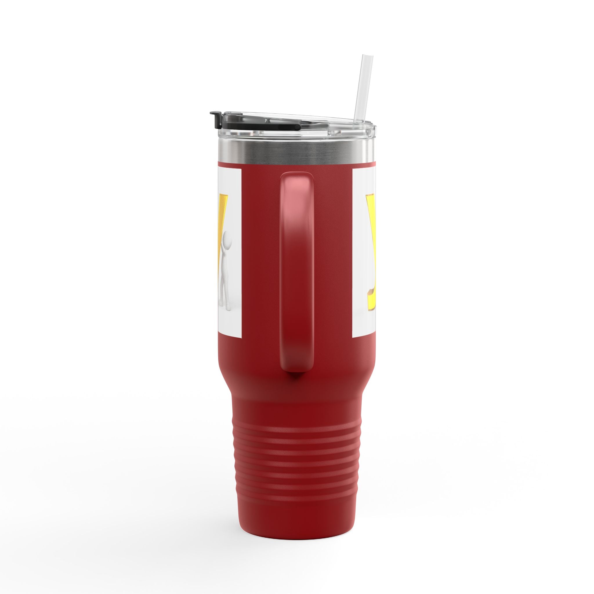 Yellow Letter Y Monogram Travel Mug | 40oz Insulated Tumbler