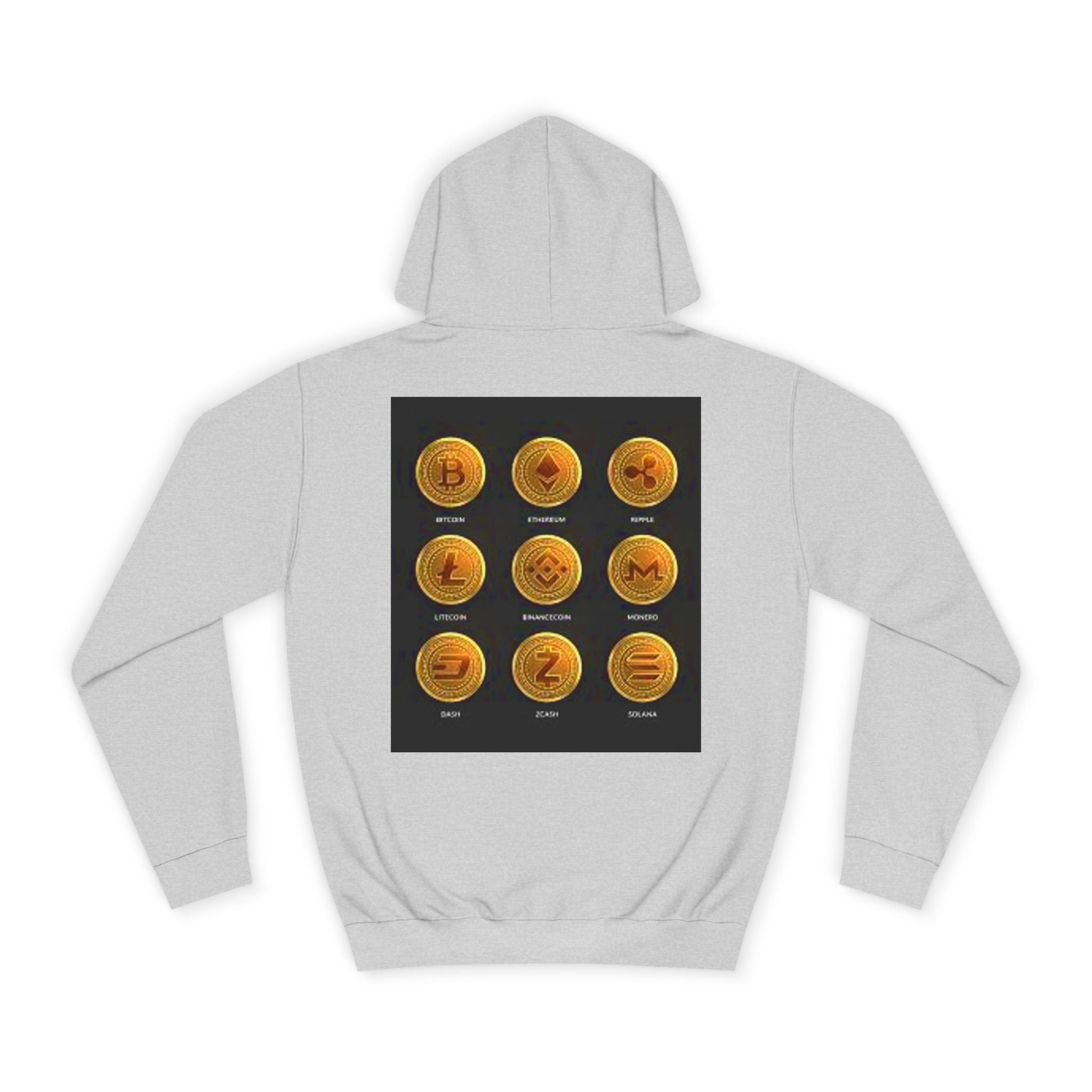 Crypto Coin Icons Hoodie | Bitcoin Ethereum Litecoin Ripple Doge Zcash Monero
