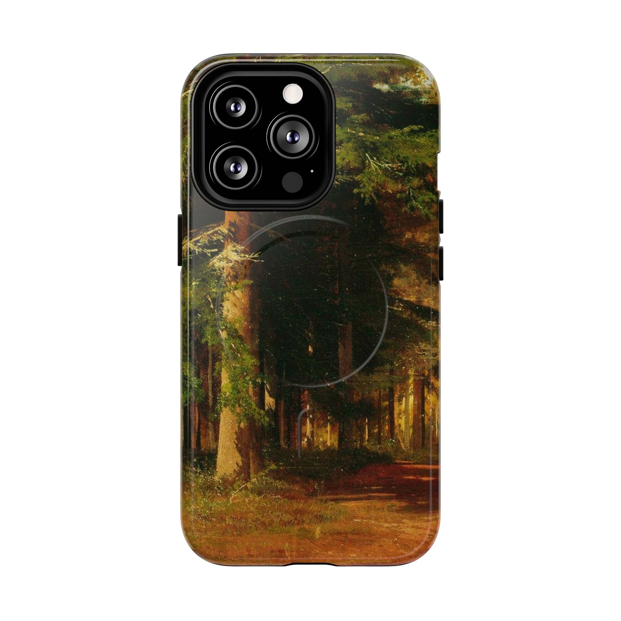 Coque de téléphone Chemin forestier d'automne | Coque magnétique robuste, illustration de paysage d'automne