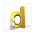 Gold Letter 'd' with Sitting Figure Kiss-Cut Sticker | Alphabet Monogram Sticker