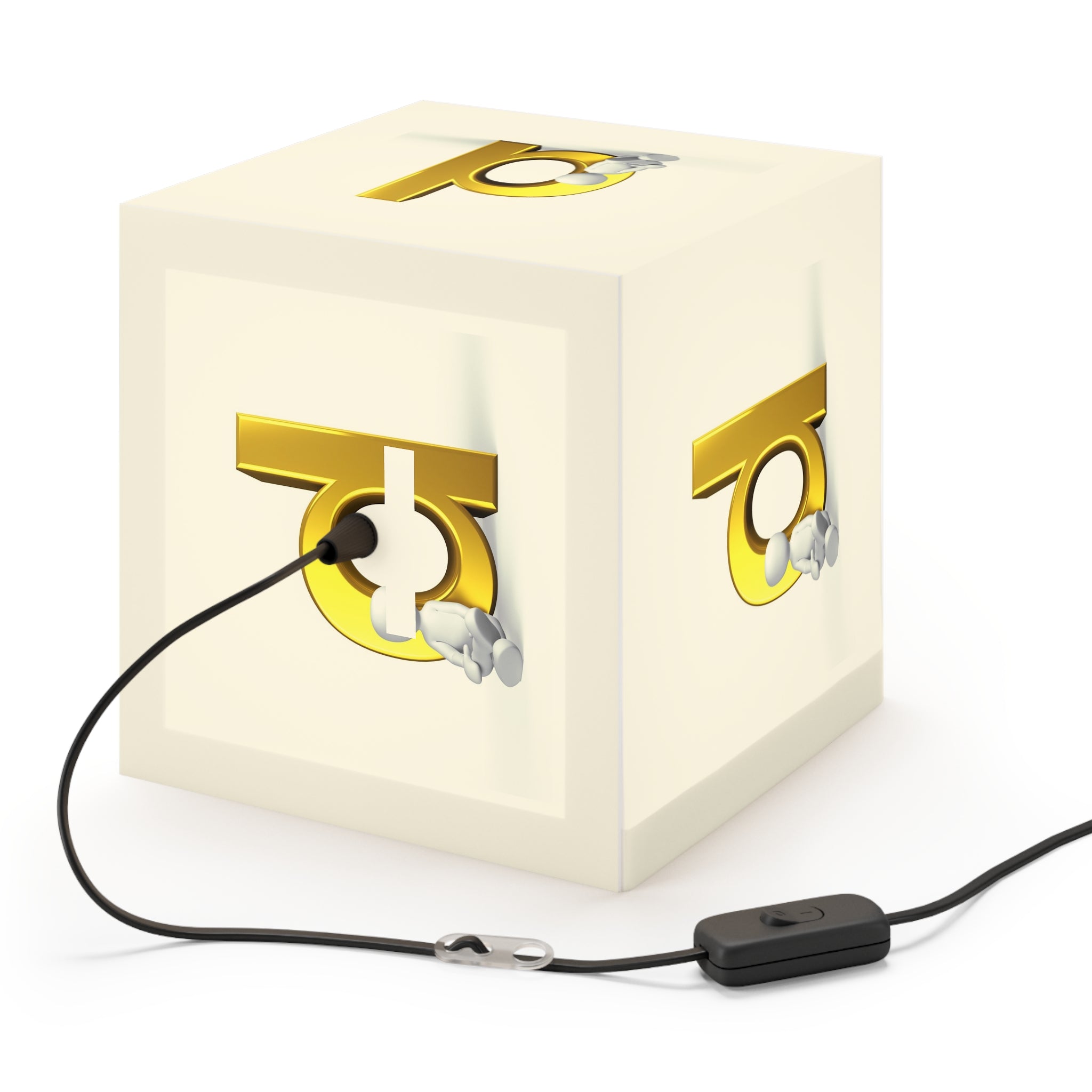 Gold Letter D Light Cube Lamp | Alphabet Initial Night Light