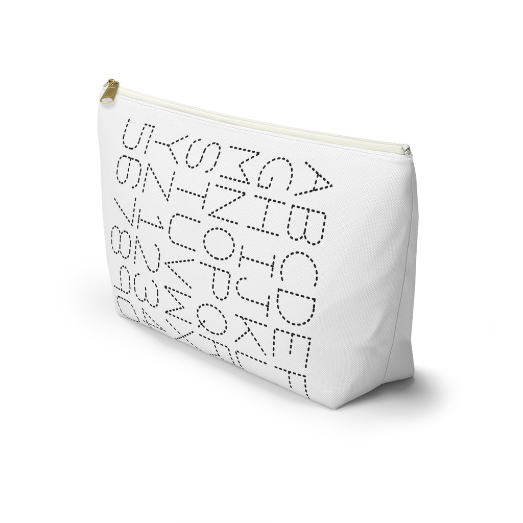 Dotted Alphabet & Numbers Accessory Pouch | T-Bottom Zip Bag