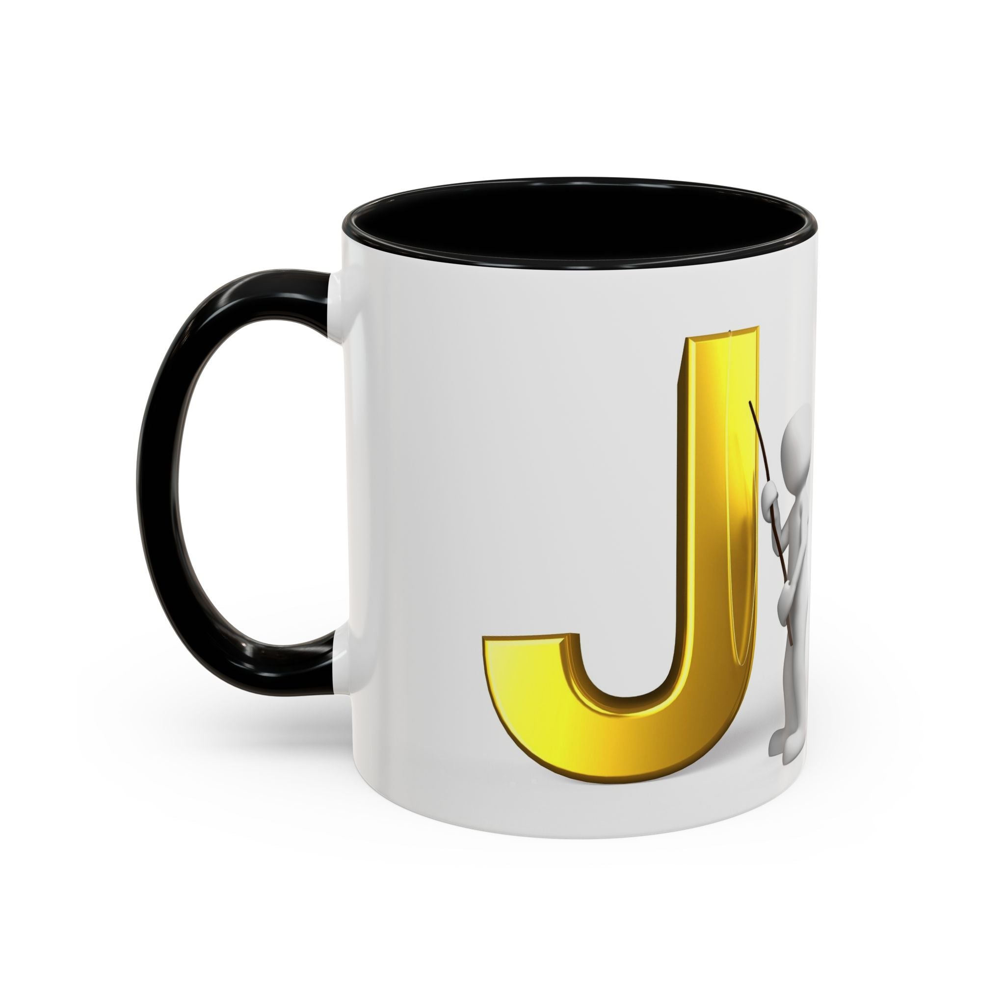 Gold Buchstabe J Monogramm Tasse Akzent Kaffeetasse | Initial J Tasse