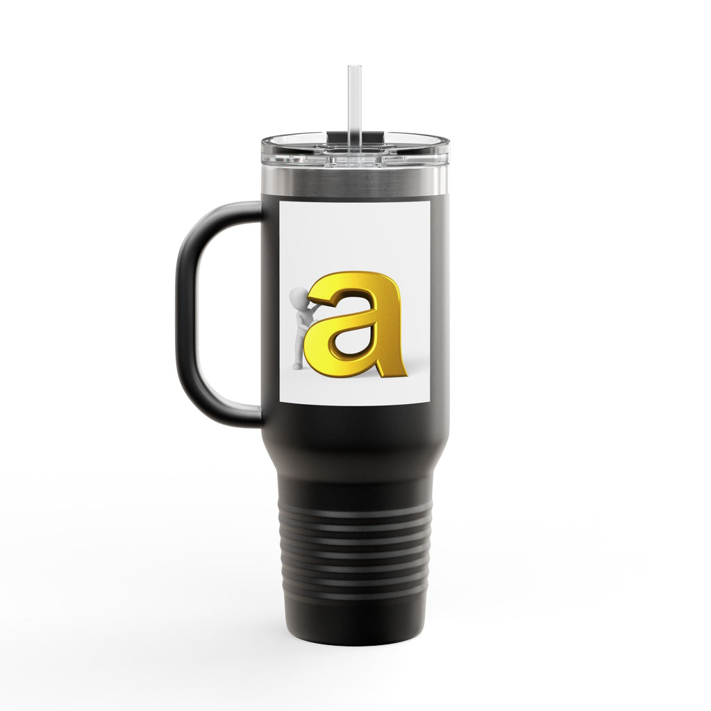 Yellow 3D Letter A tumbler | Travel Mug