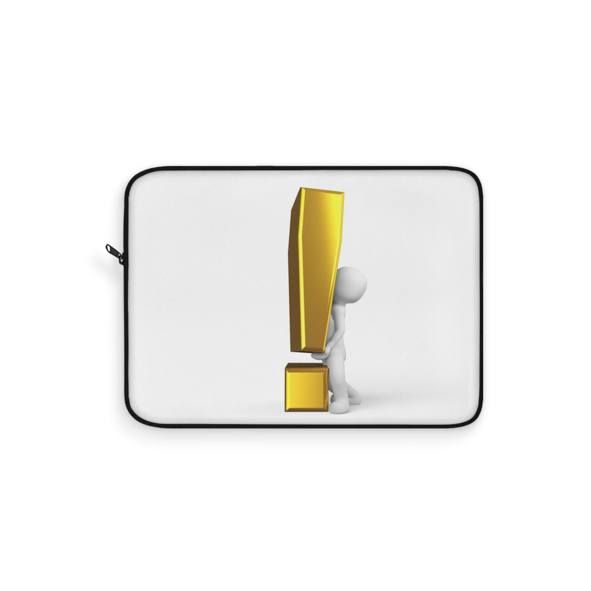 3D Exclamation Mark Character Laptop Sleeve | Funny Alert Icon Design