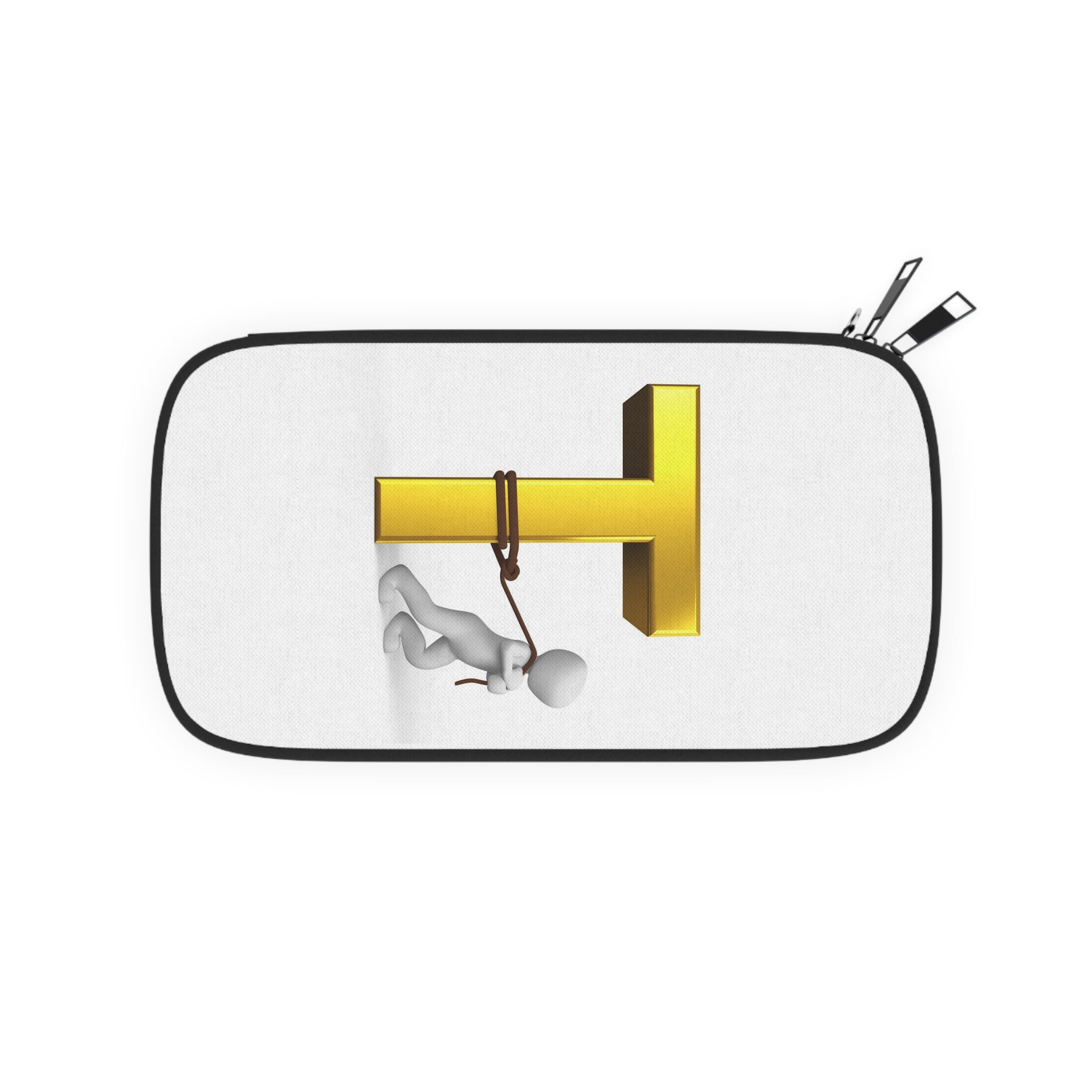 Stick Figure Struggling with Gold T, Passport Wallet | Travel Document Holder
