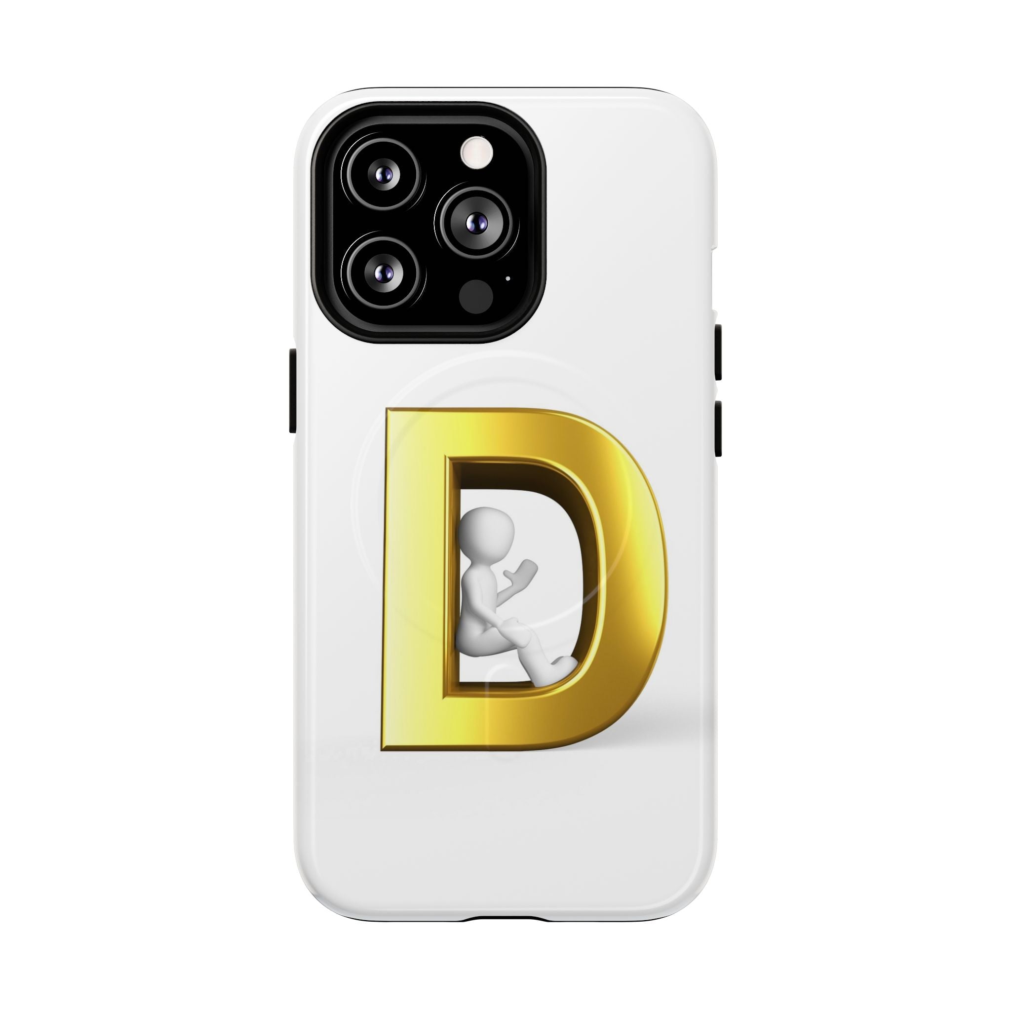 Coque de téléphone à monogramme lettre D or | Coque magnétique résistante