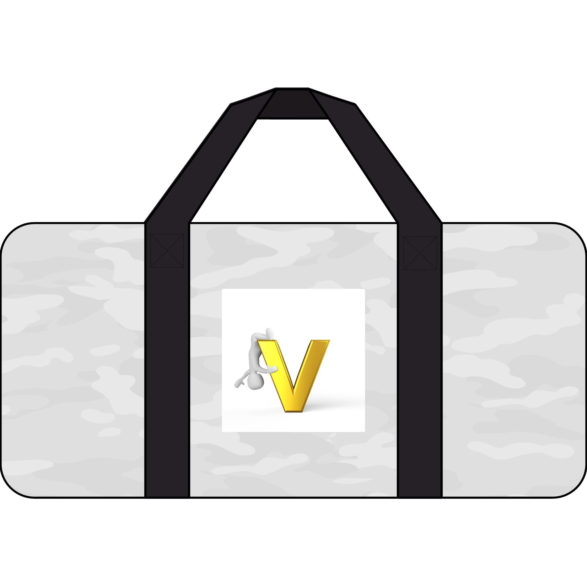 Gold Letter V Logo Tripper Duffel Bag | Checker Strap or Black Camo Handles