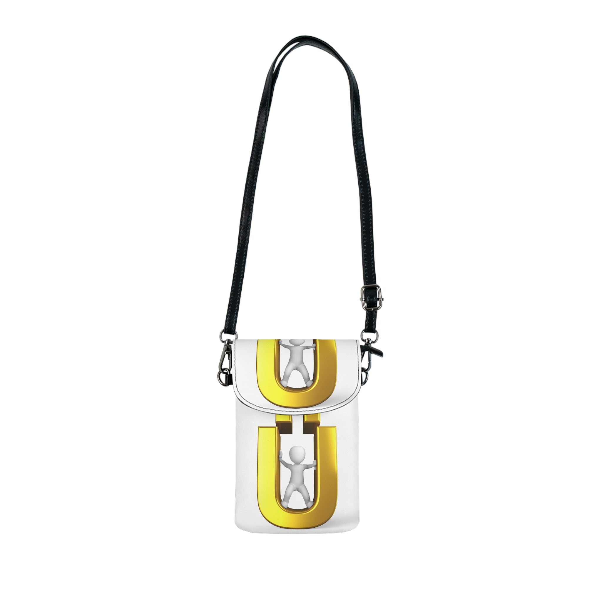 Yellow Letter Ü Charm Small Cell Phone Wallet | Crossbody Phone Pouch