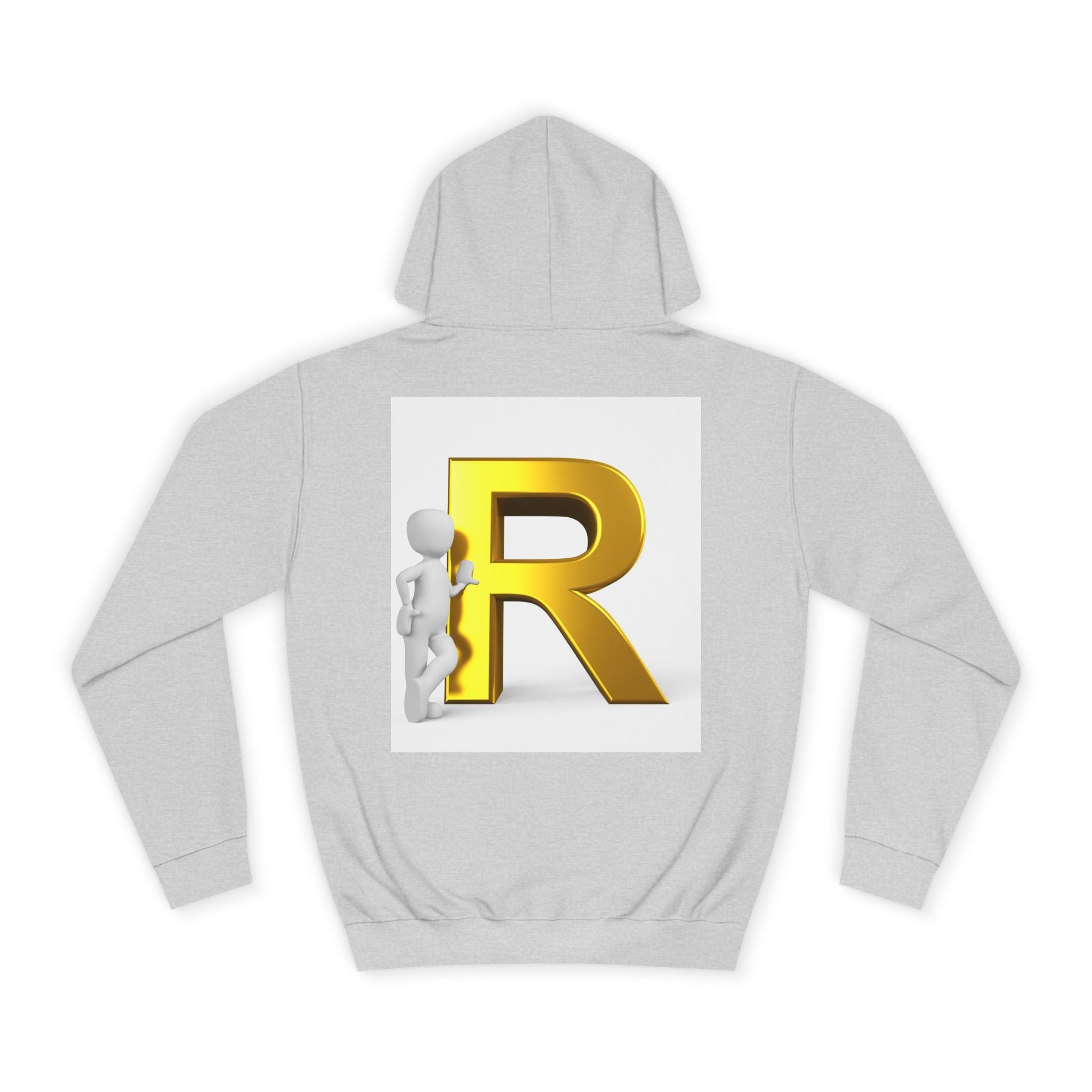 Gold Letter R Hoodie | 3D Character Leaning on R